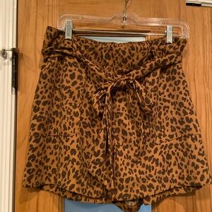 a new day Brown Leopard Print Shorts